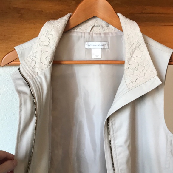 Christopher & Banks Jackets & Blazers - Christopher & Banks Lace-accented Zip-up Vest